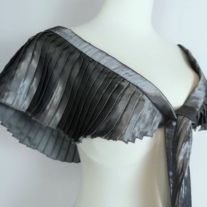 Silver Satin Angel Wing Shawl Wrap